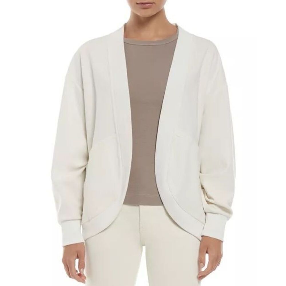 Three Dots Sean Cocoon Open Front Cardigan Egret Small